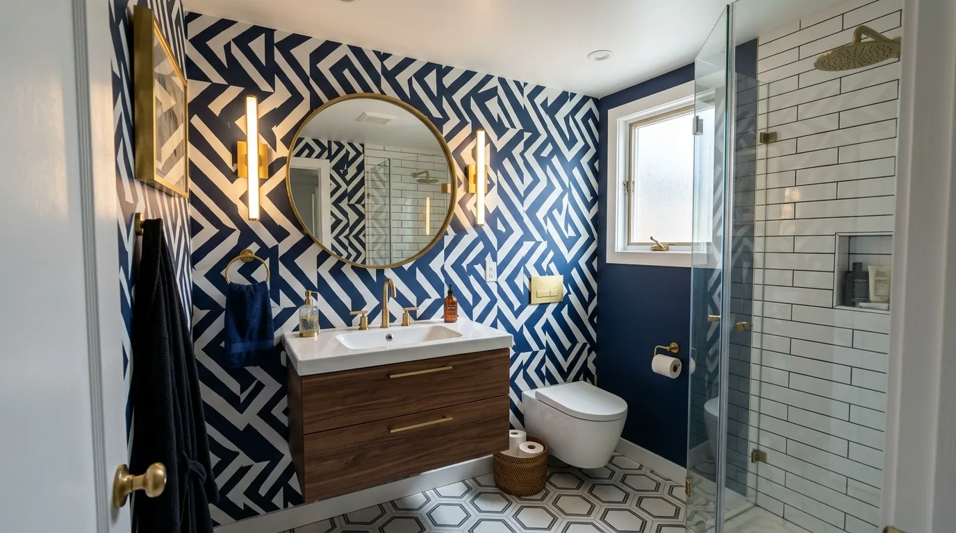 14 Bold Bathroom Wallpaper Ideas for a Statement-Making Powder Room inspiration image 3