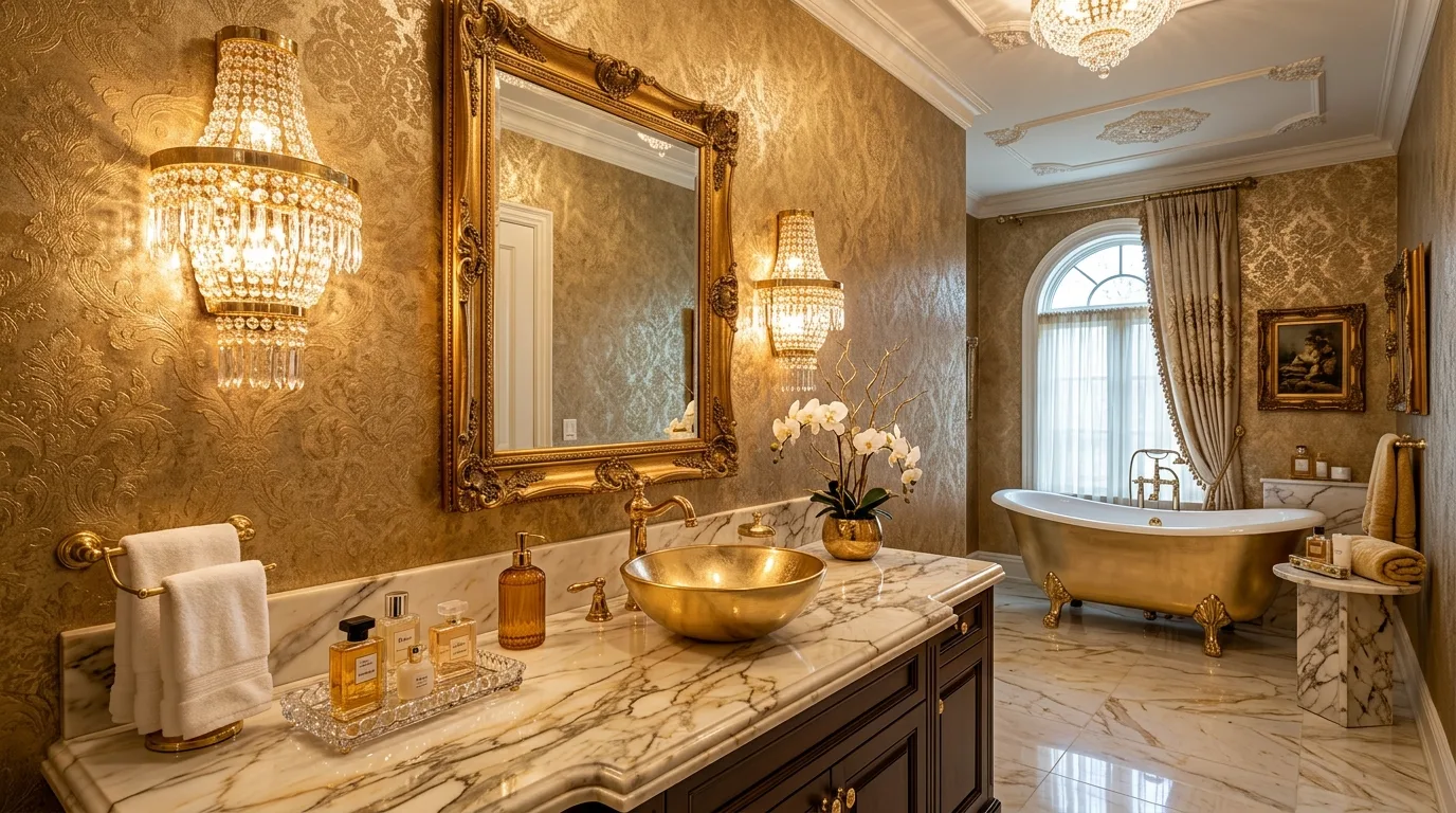 14 Bold Bathroom Wallpaper Ideas for a Statement-Making Powder Room inspiration image 7