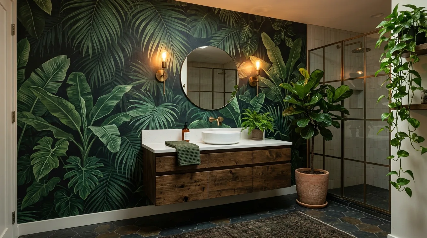 14 Bold Bathroom Wallpaper Ideas for a Statement-Making Powder Room inspiration image 8