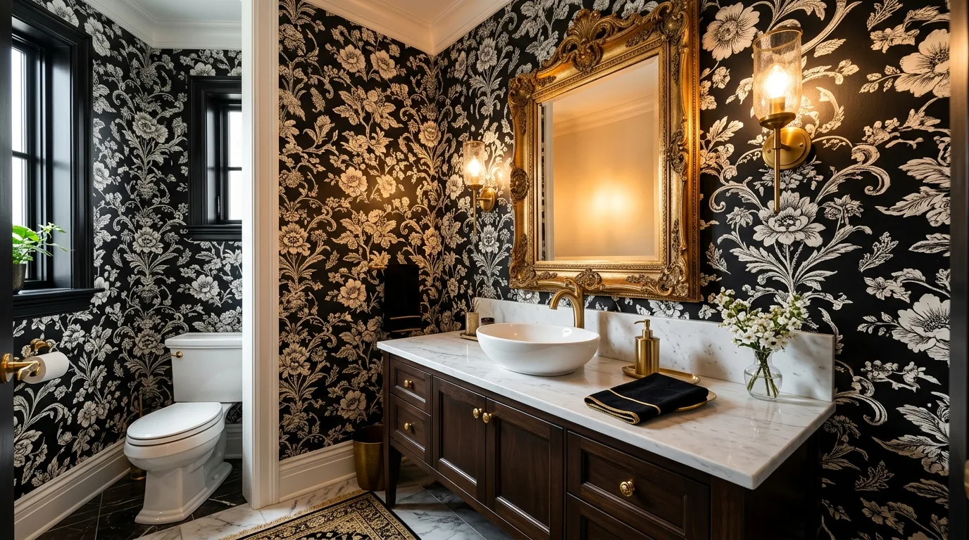 14 Bold Bathroom Wallpaper Ideas for a Statement-Making Powder Room inspiration image 14