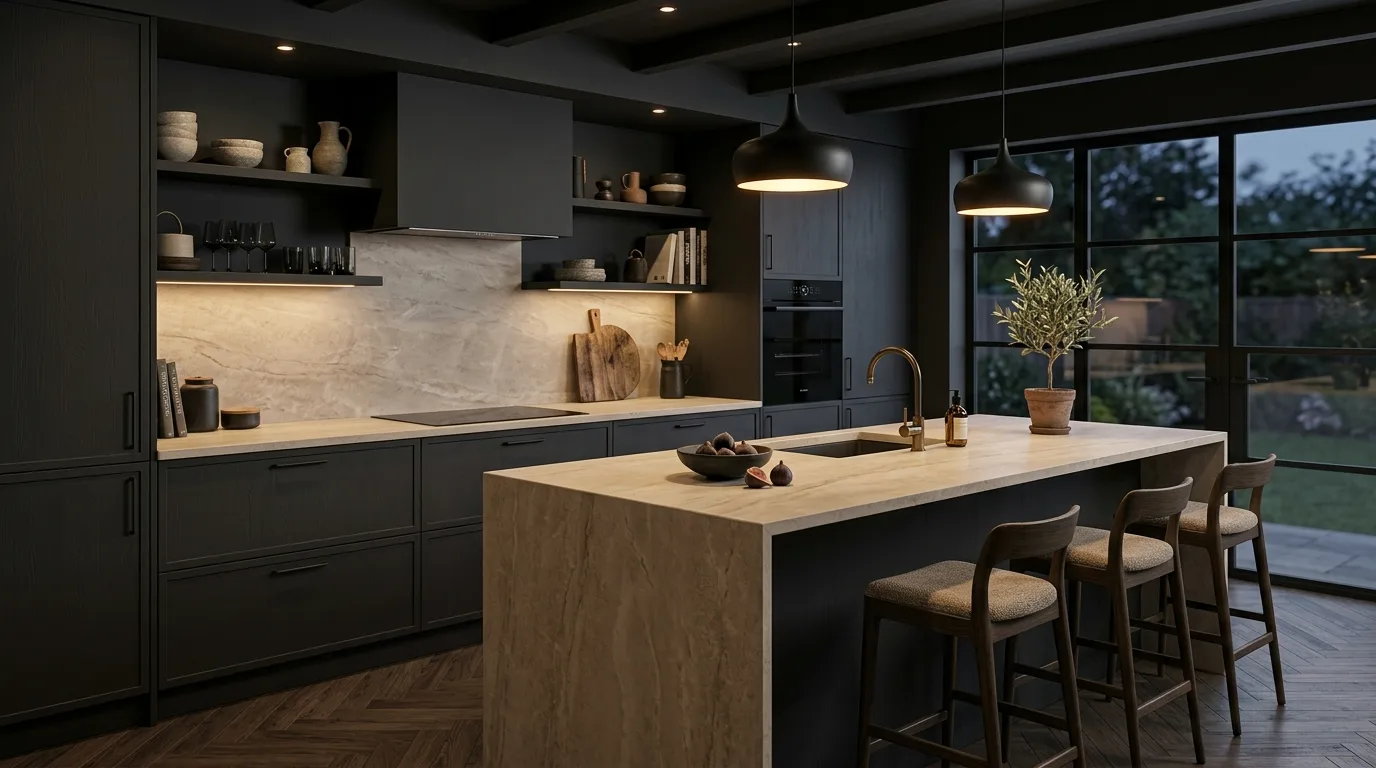 14 Bold Black Kitchen Cabinet Ideas for a Dramatic and Stylish Space inspiration image 14