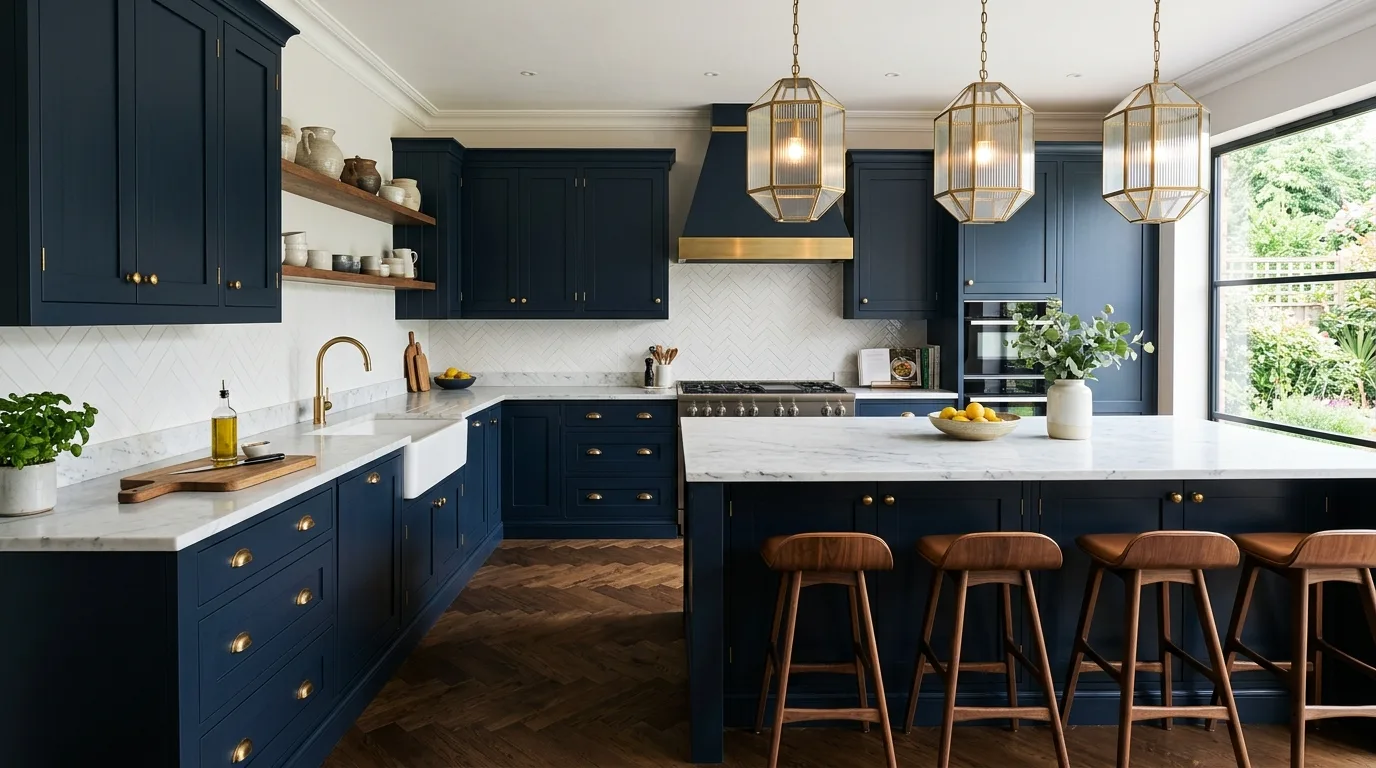 13 Bold Dark Blue Kitchen Ideas for a Dramatic and Sophisticated Look hero image