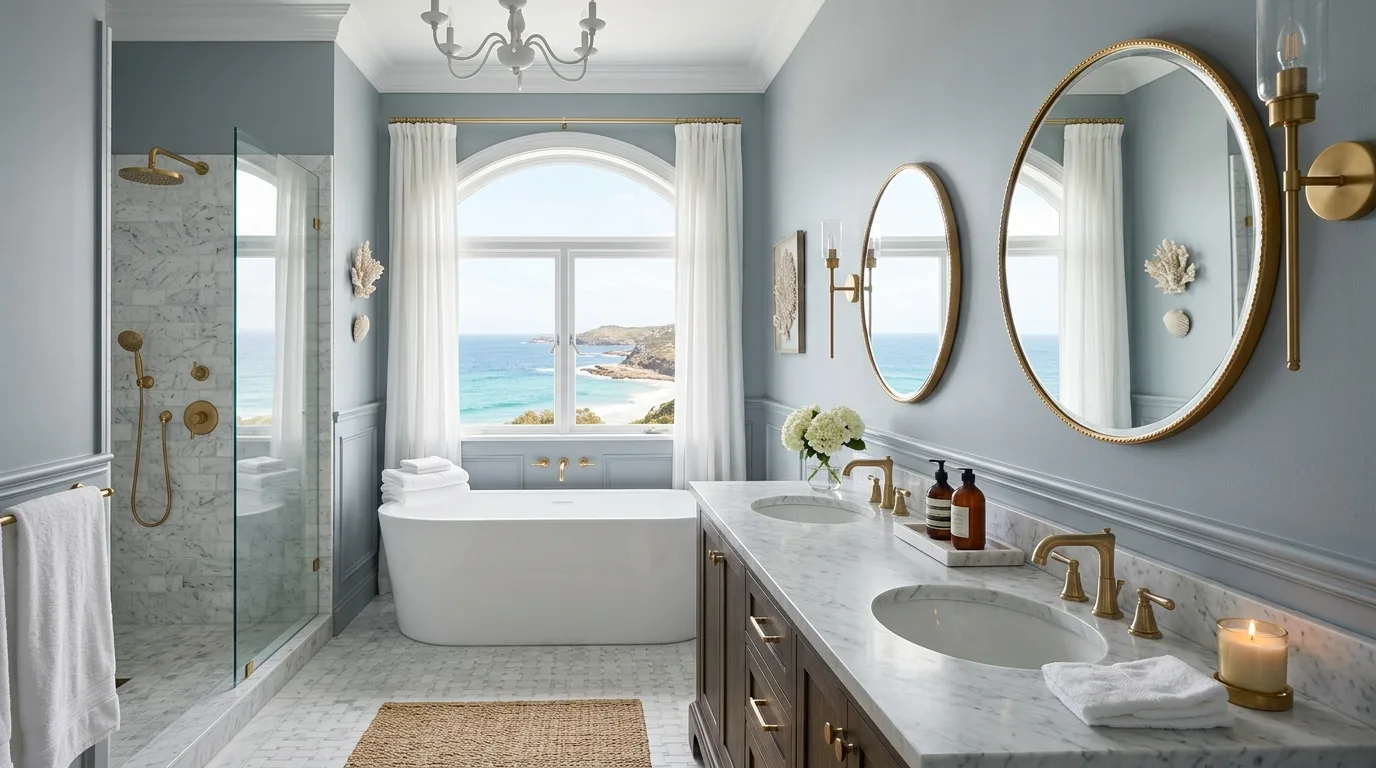13 Breezy Coastal Bathroom Ideas for a Relaxing Beachy Oasis inspiration image 11