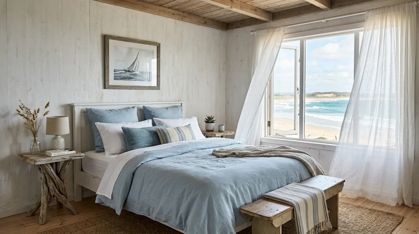 13 Breezy Coastal Bedroom Ideas for a Relaxing Beachy Escape hero image
