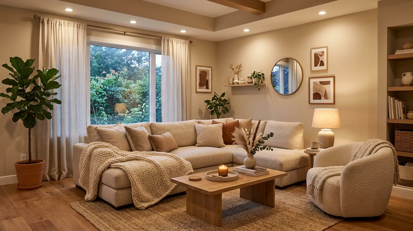 12 Calming Beige Living Room Ideas for a Soft and Serene Space inspiration image 4
