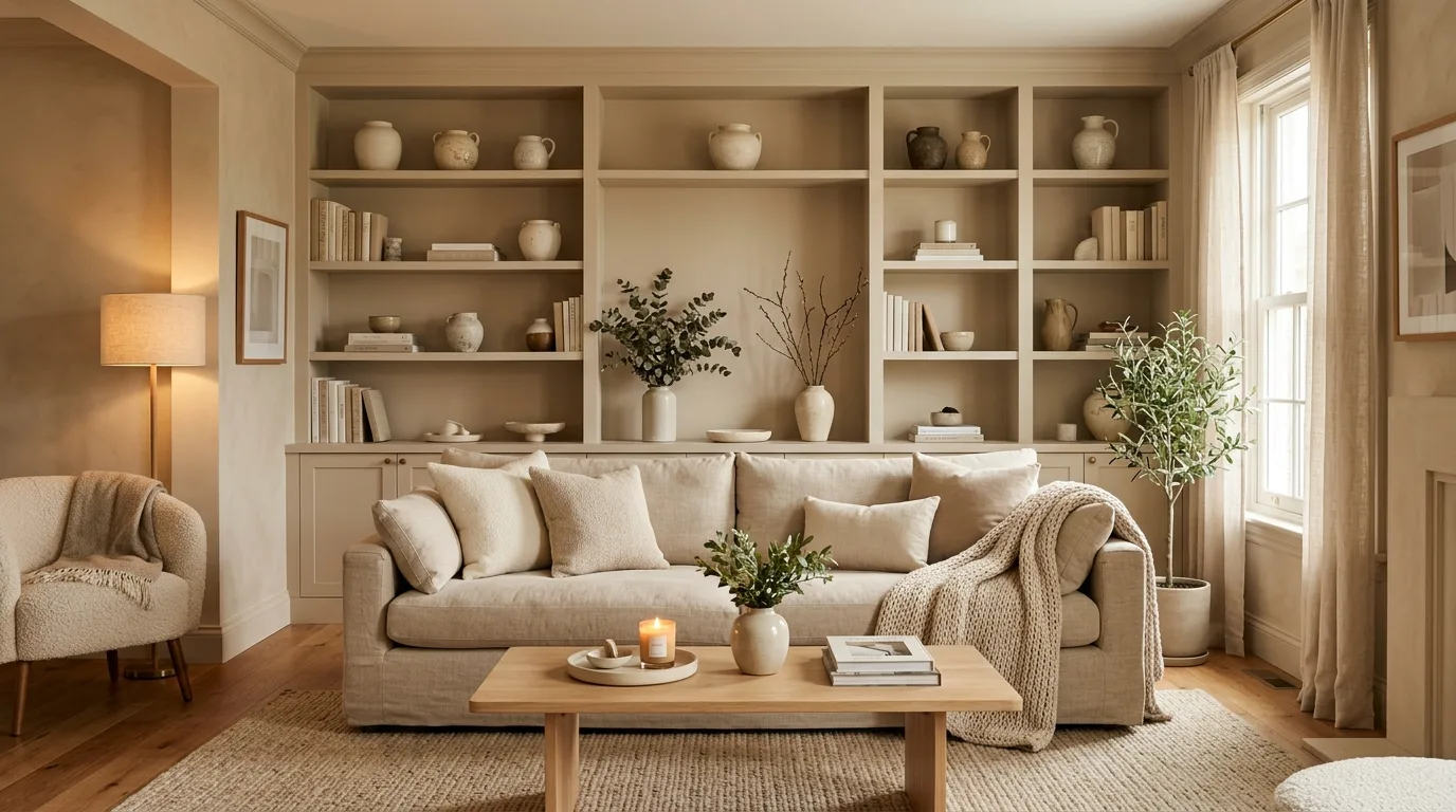 12 Calming Beige Living Room Ideas for a Soft and Serene Space inspiration image 12