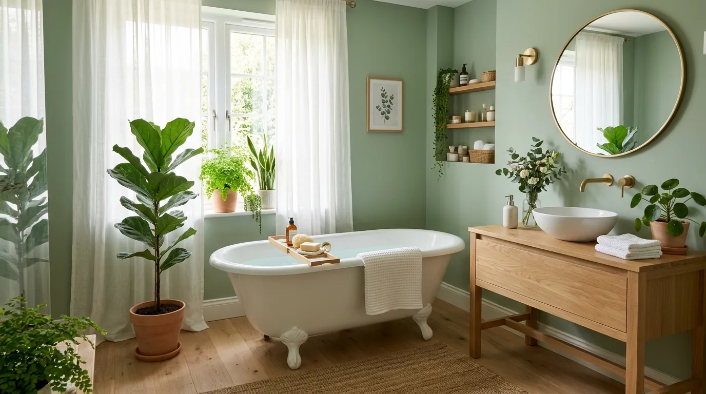 13 Calming Green Bathroom Ideas for a Nature-Inspired Oasis hero image