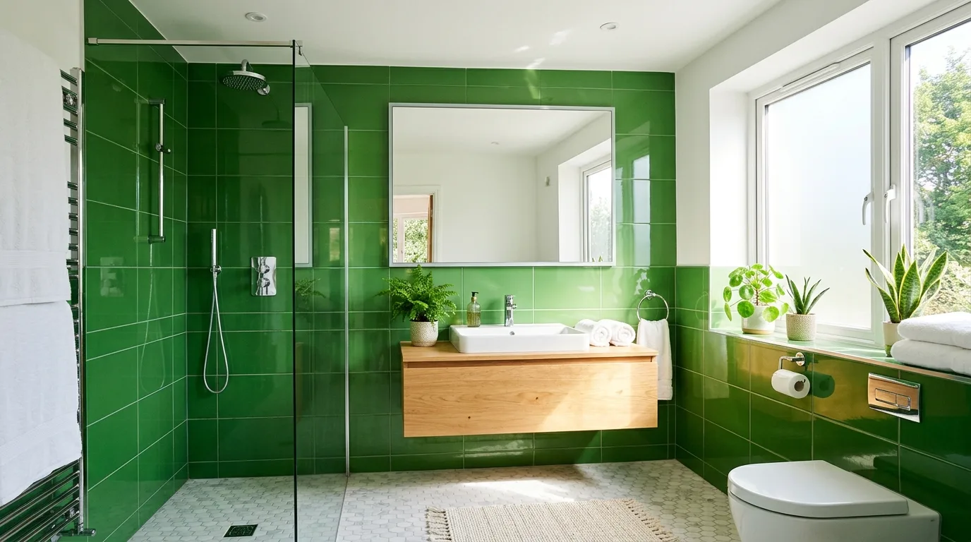 13 Calming Green Bathroom Ideas for a Nature-Inspired Oasis inspiration image 11
