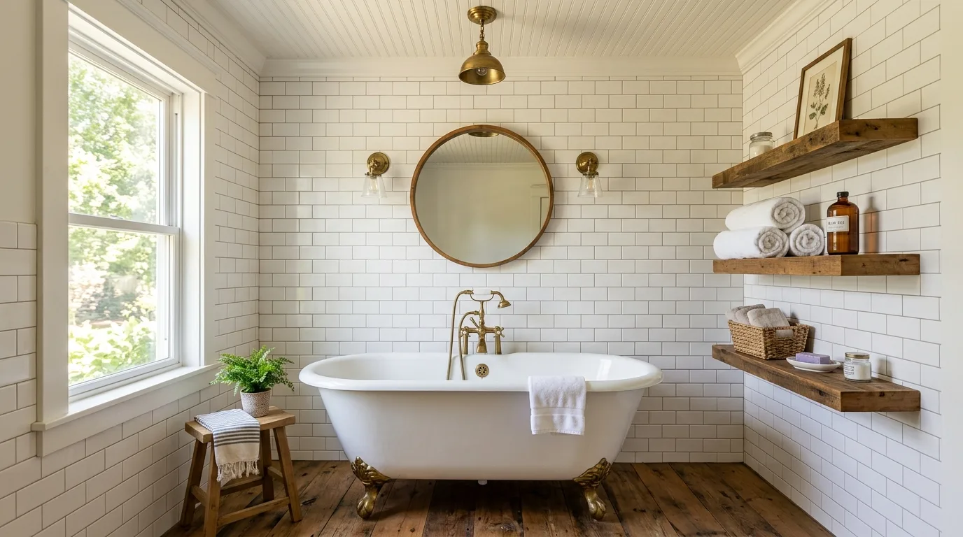 14 Charming Farmhouse Bathroom Ideas for a Rustic and Cozy Space inspiration image 2