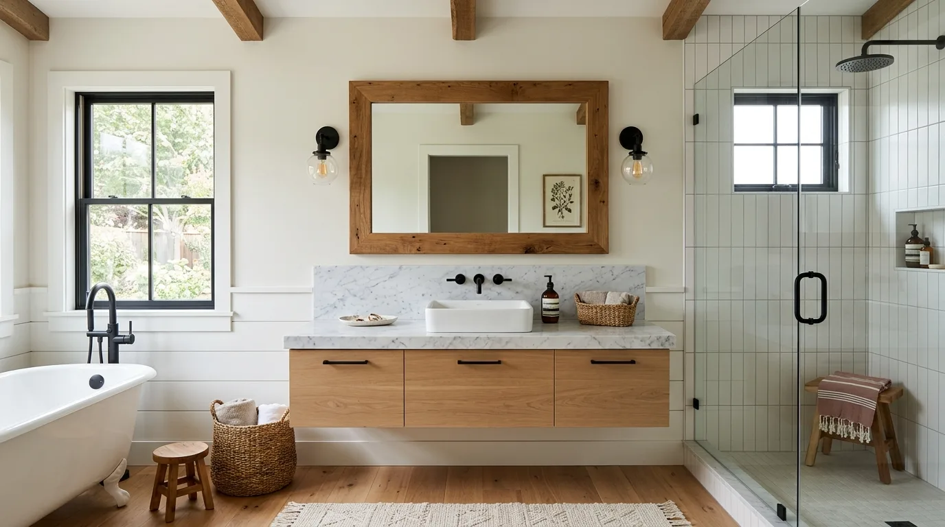 14 Charming Farmhouse Bathroom Ideas for a Rustic and Cozy Space inspiration image 5