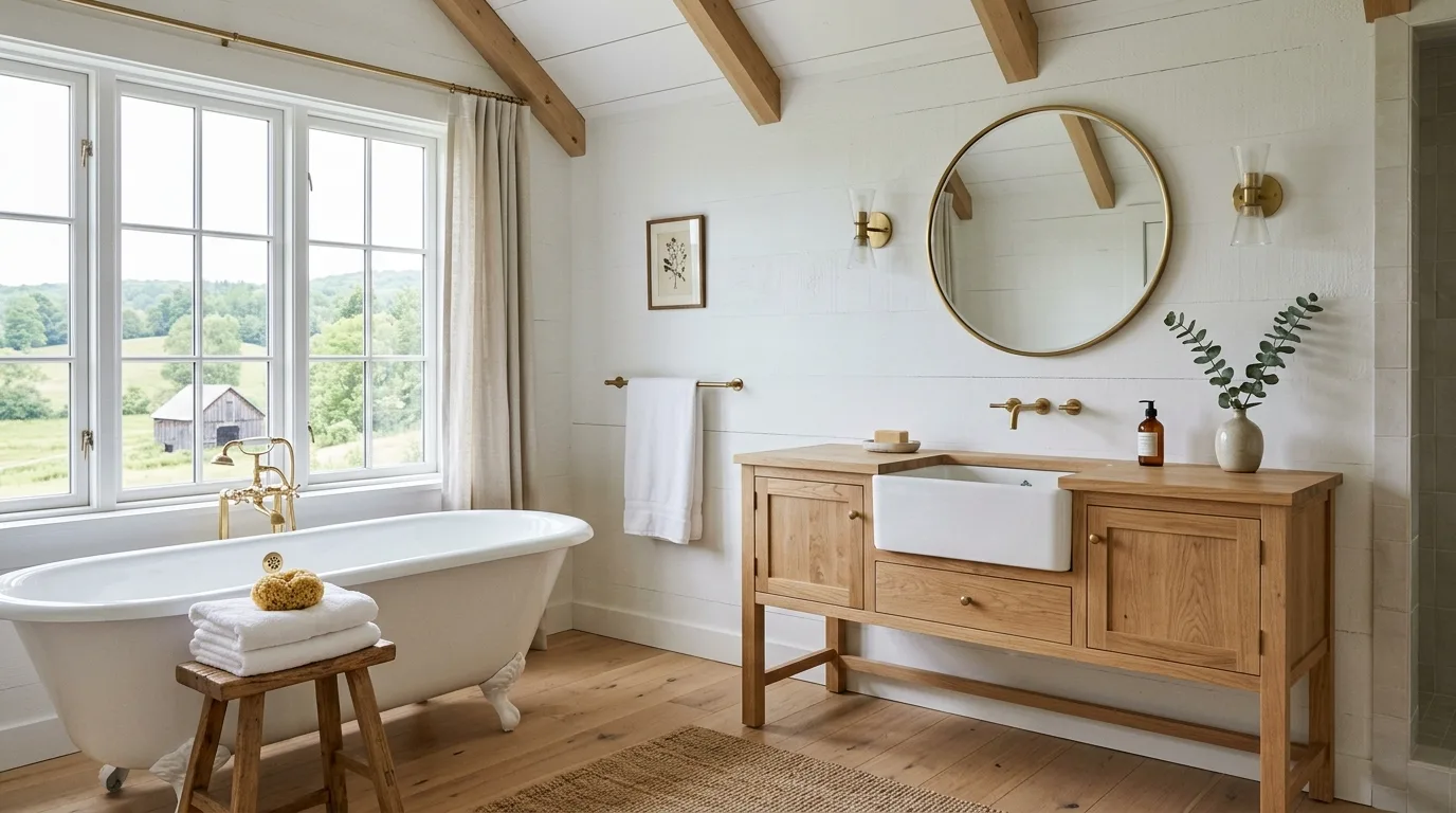 14 Charming Farmhouse Bathroom Ideas for a Rustic and Cozy Space inspiration image 10