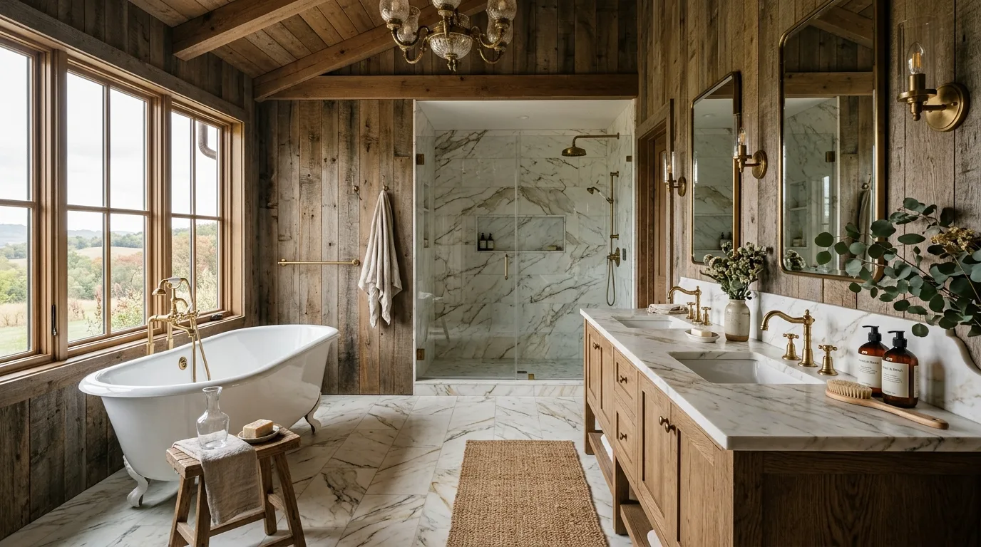14 Charming Farmhouse Bathroom Ideas for a Rustic and Cozy Space inspiration image 12