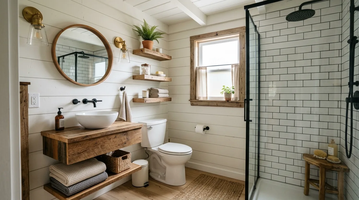 14 Charming Farmhouse Bathroom Ideas for a Rustic and Cozy Space inspiration image 13