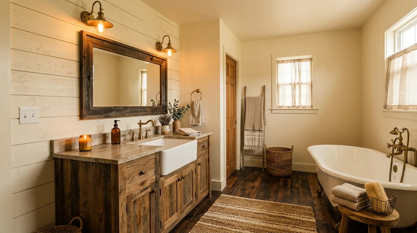 14 Charming Farmhouse Bathroom Ideas for a Rustic and Cozy Space inspiration image 14