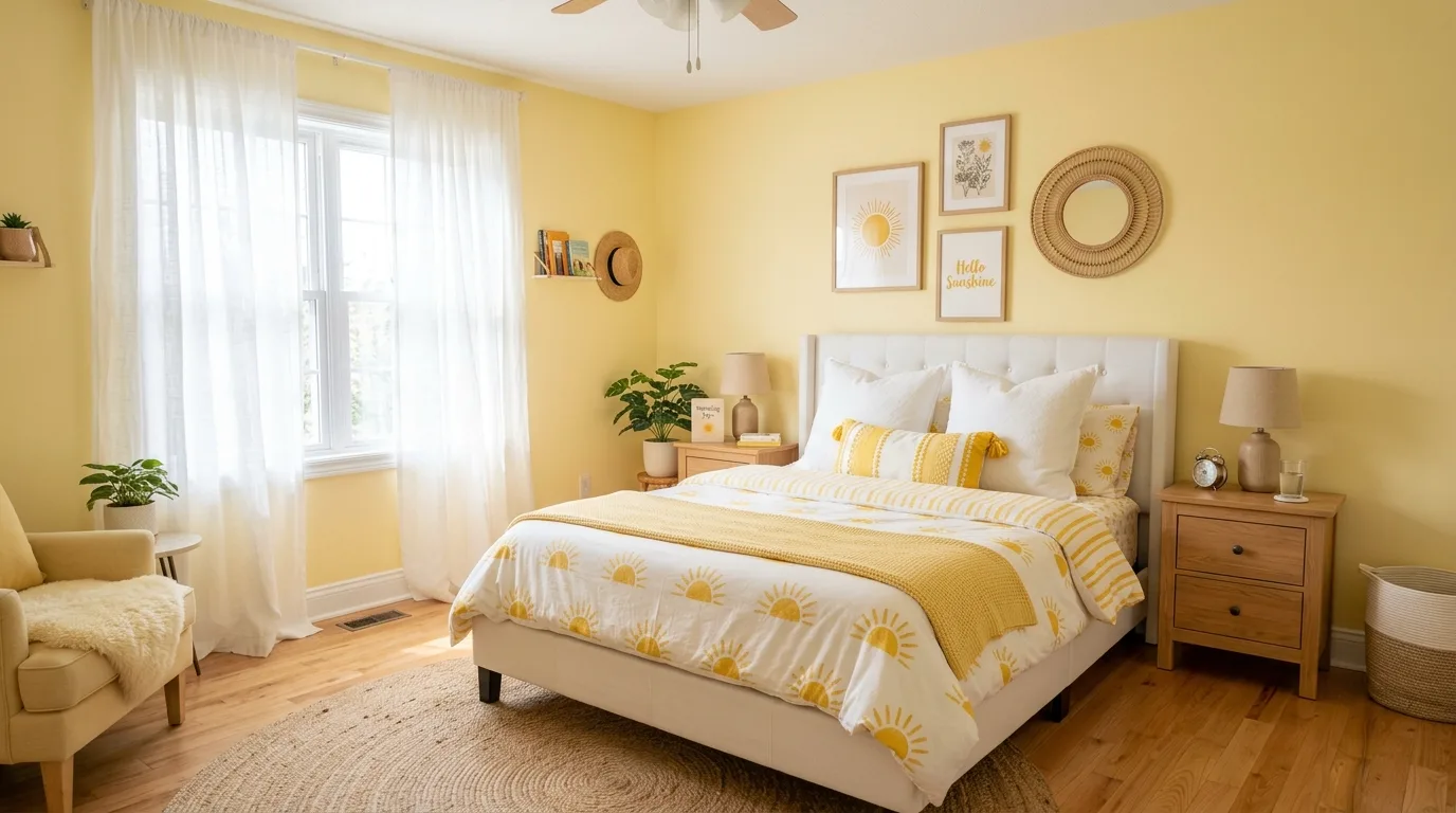 13 Cheerful Yellow Bedroom Ideas for a Sunny and Bright Sleep Space hero image