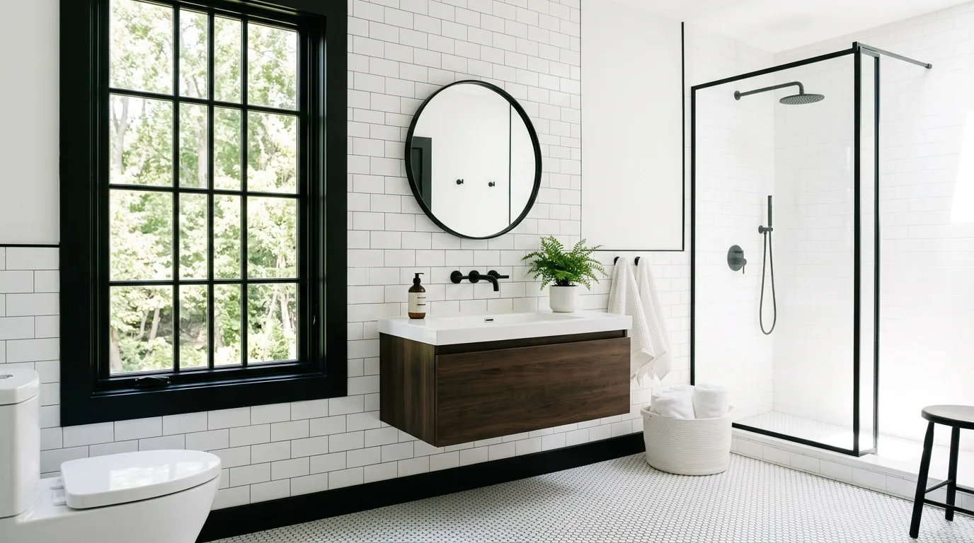 13 Classic Black and White Bathroom Ideas for Timeless Contrast inspiration image 13