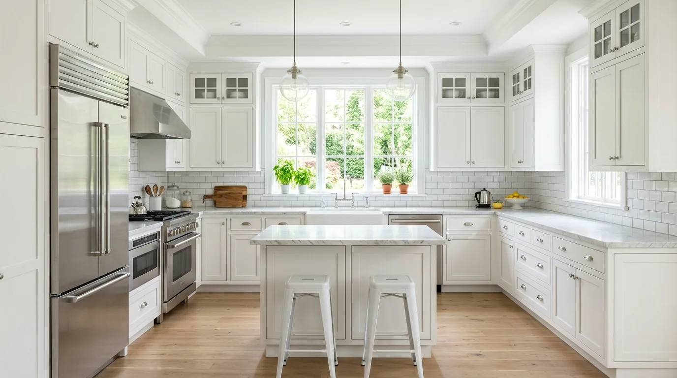 14 Classic White Kitchen Ideas for a Clean and Timeless Cookspace hero image