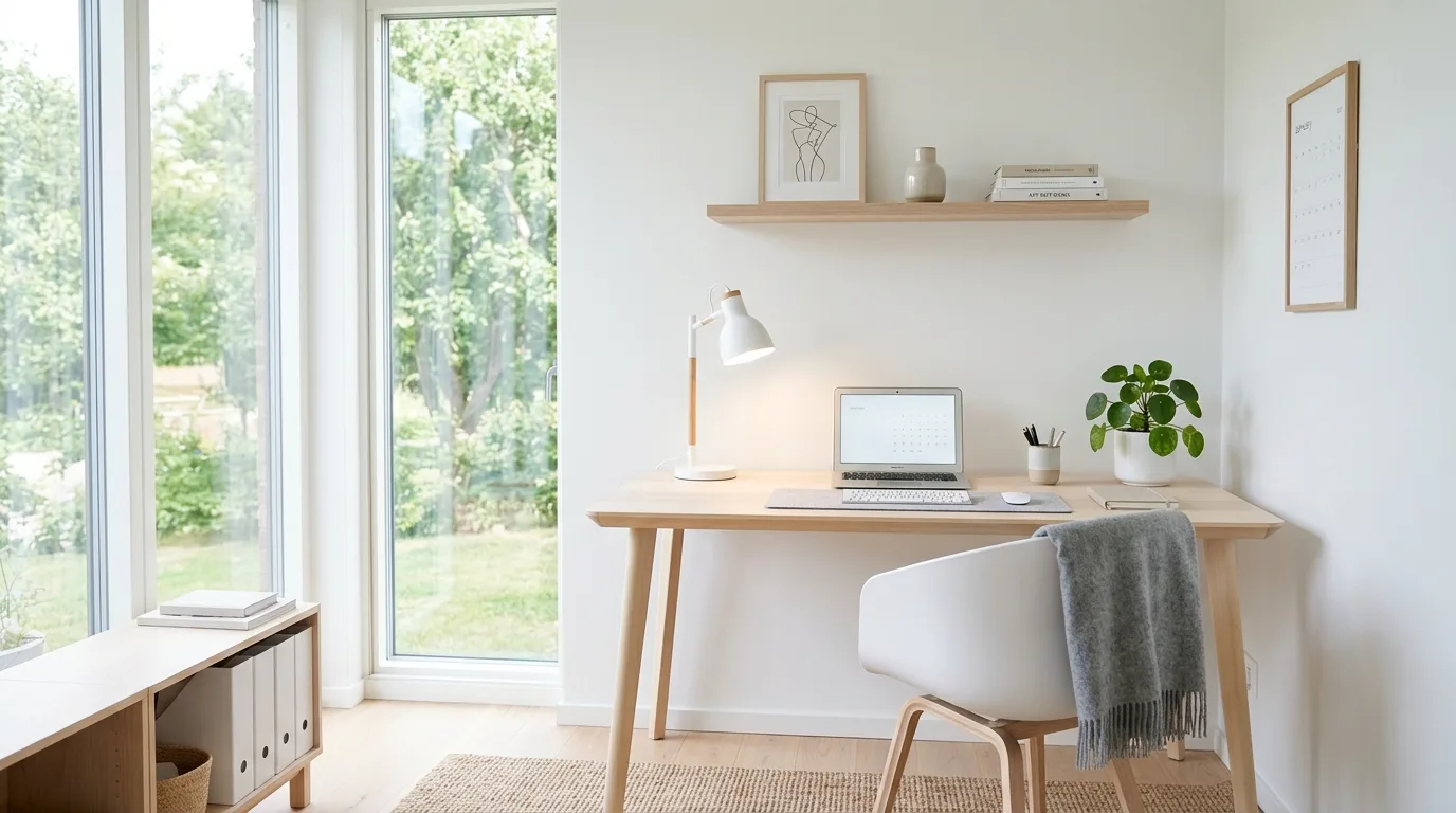 14 Clean Minimalist Home Office Ideas for a Clutter-Free Workspace inspiration image 3