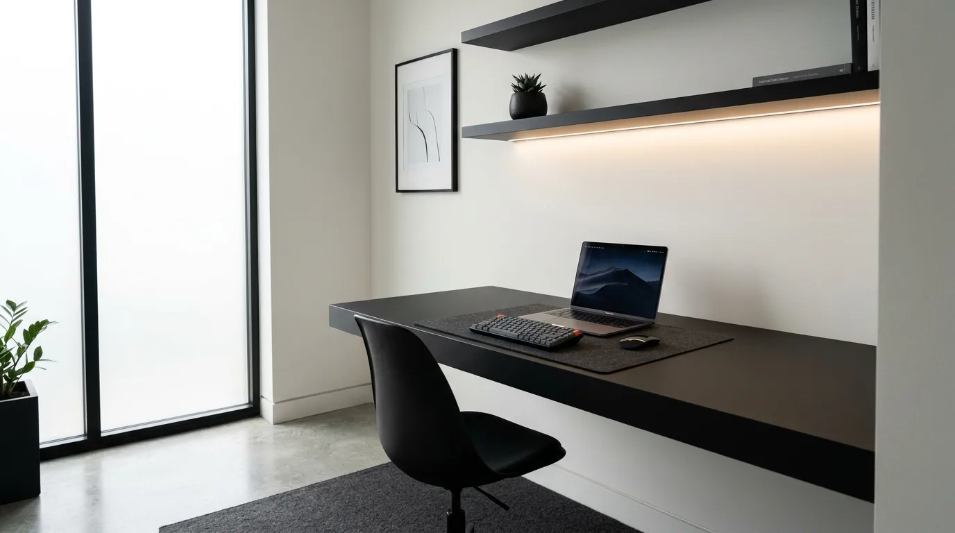 14 Clean Minimalist Home Office Ideas for a Clutter-Free Workspace inspiration image 4