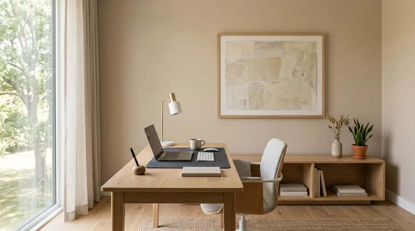 14 Clean Minimalist Home Office Ideas for a Clutter-Free Workspace inspiration image 11