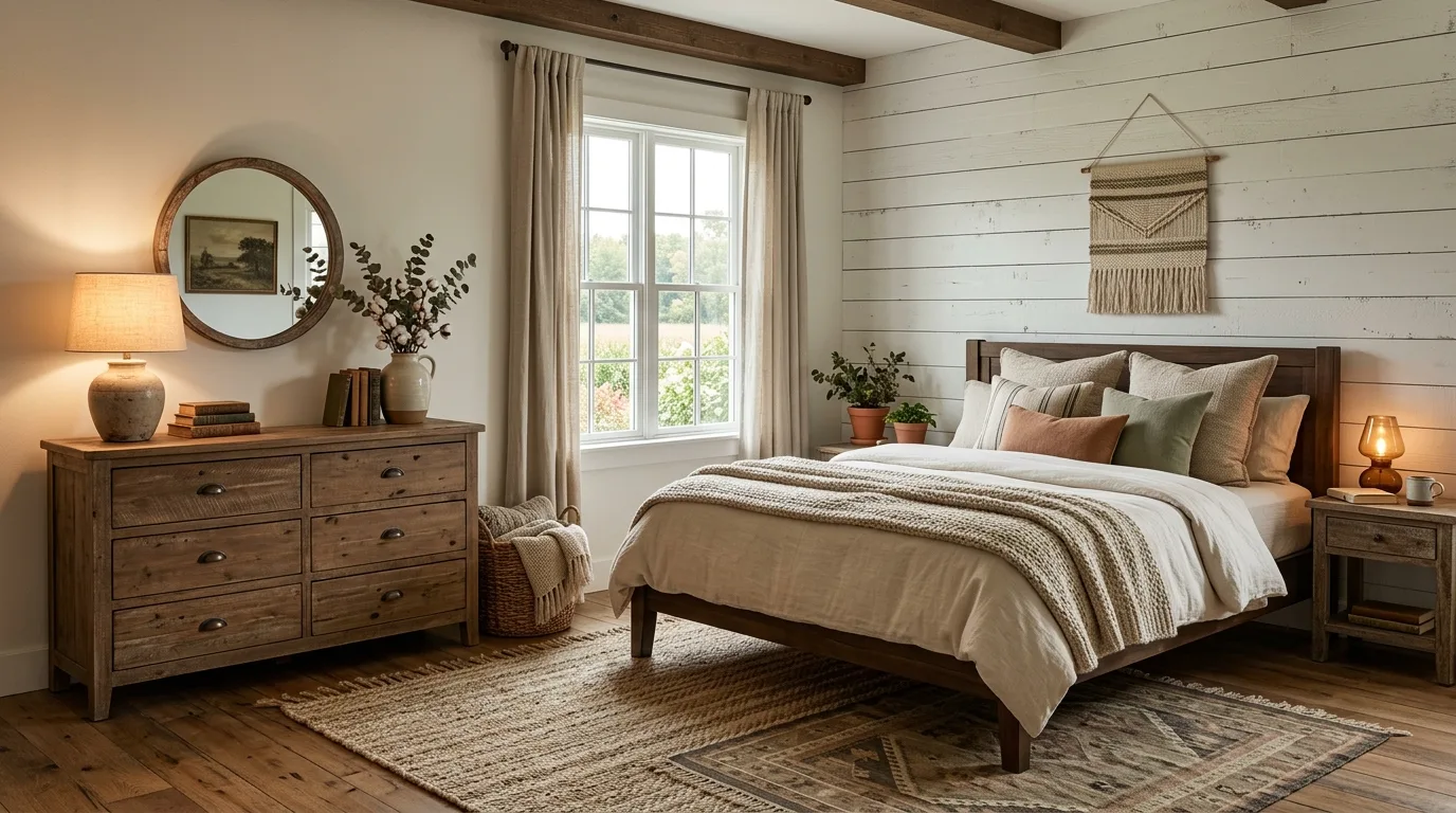 14 Cozy Farmhouse Bedroom Ideas for a Rustic and Charming Retreat inspiration image 7
