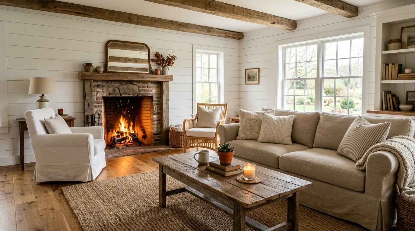 14 Cozy Farmhouse Living Room Ideas for a Rustic and Welcoming Space hero image