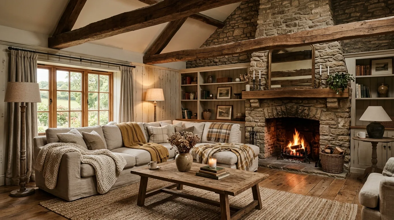 14 Cozy Farmhouse Living Room Ideas for a Rustic and Welcoming Space inspiration image 2