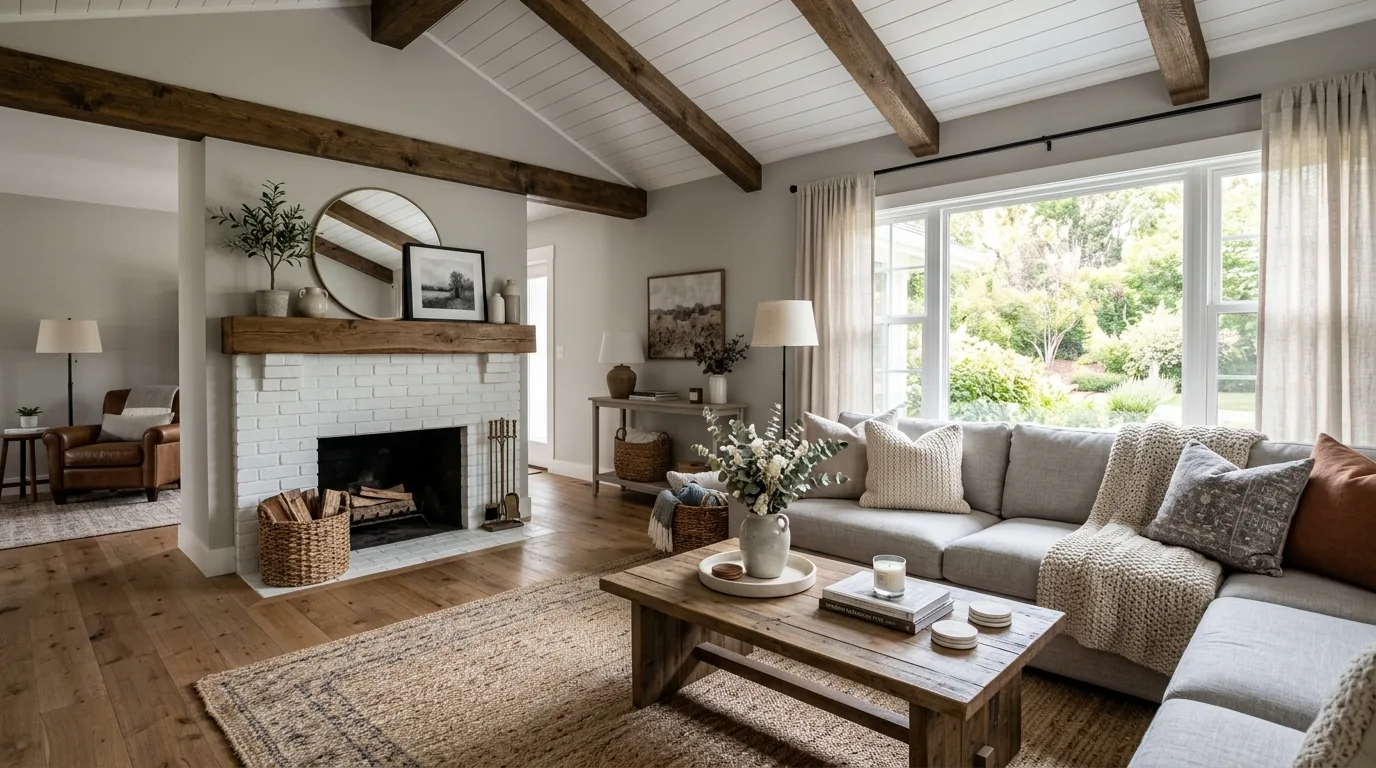 14 Cozy Farmhouse Living Room Ideas for a Rustic and Welcoming Space inspiration image 3