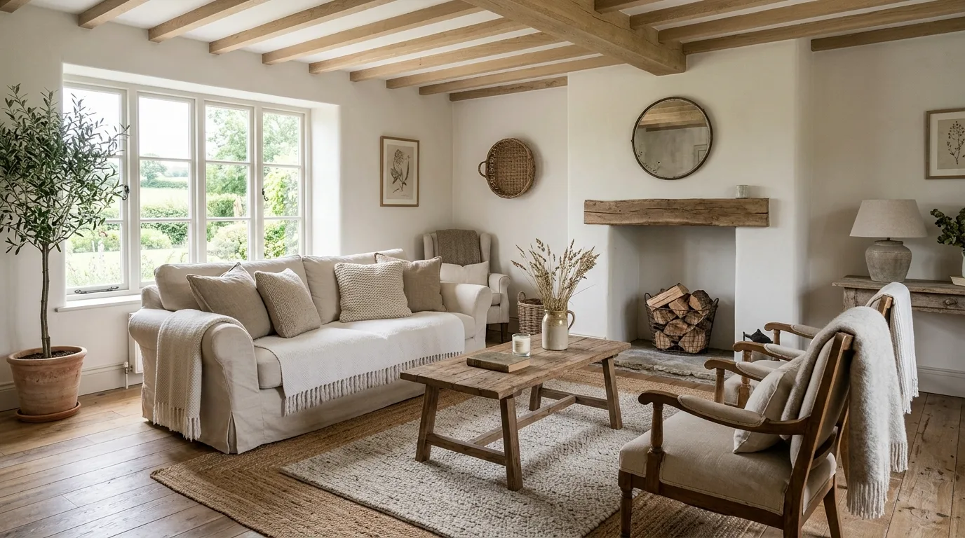 14 Cozy Farmhouse Living Room Ideas for a Rustic and Welcoming Space inspiration image 12