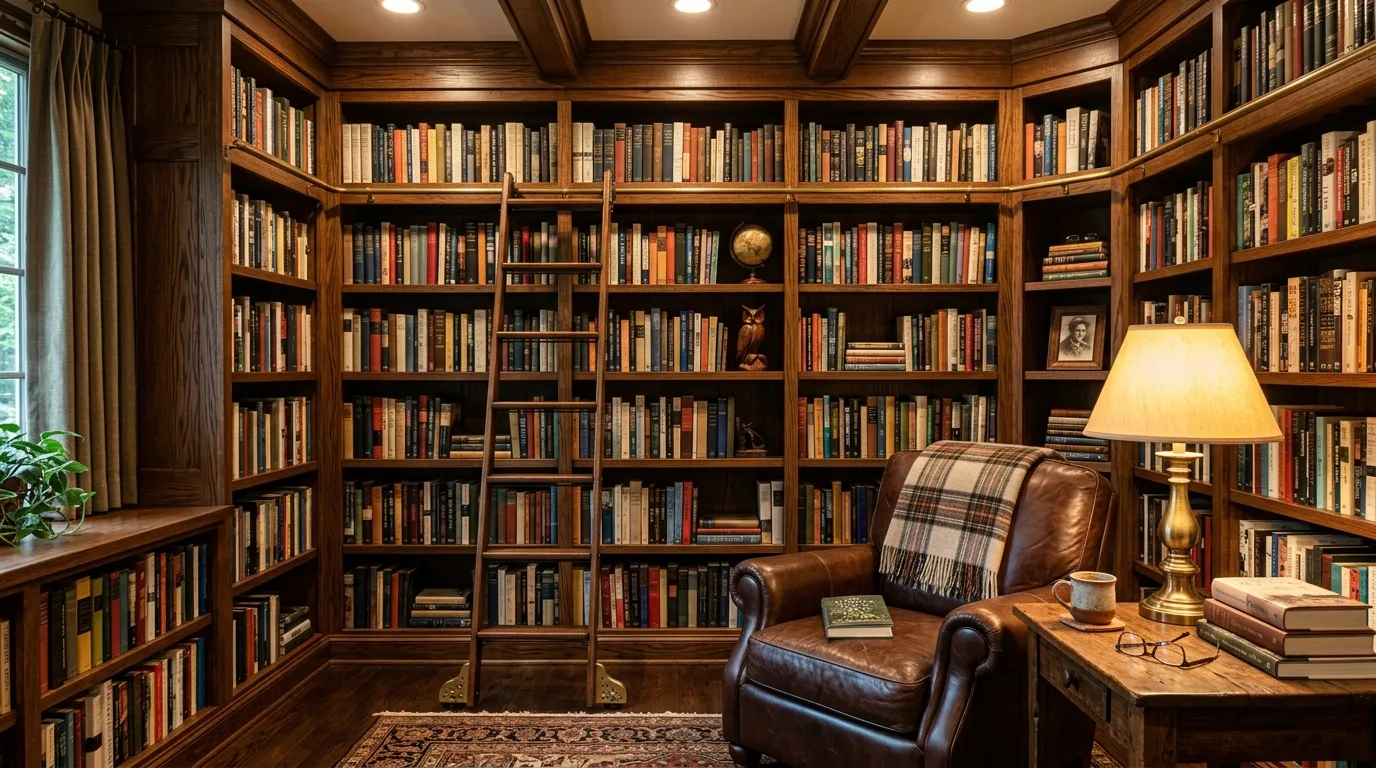 14 Cozy Home Library Ideas for a Book Lover's Dream Reading Room hero image