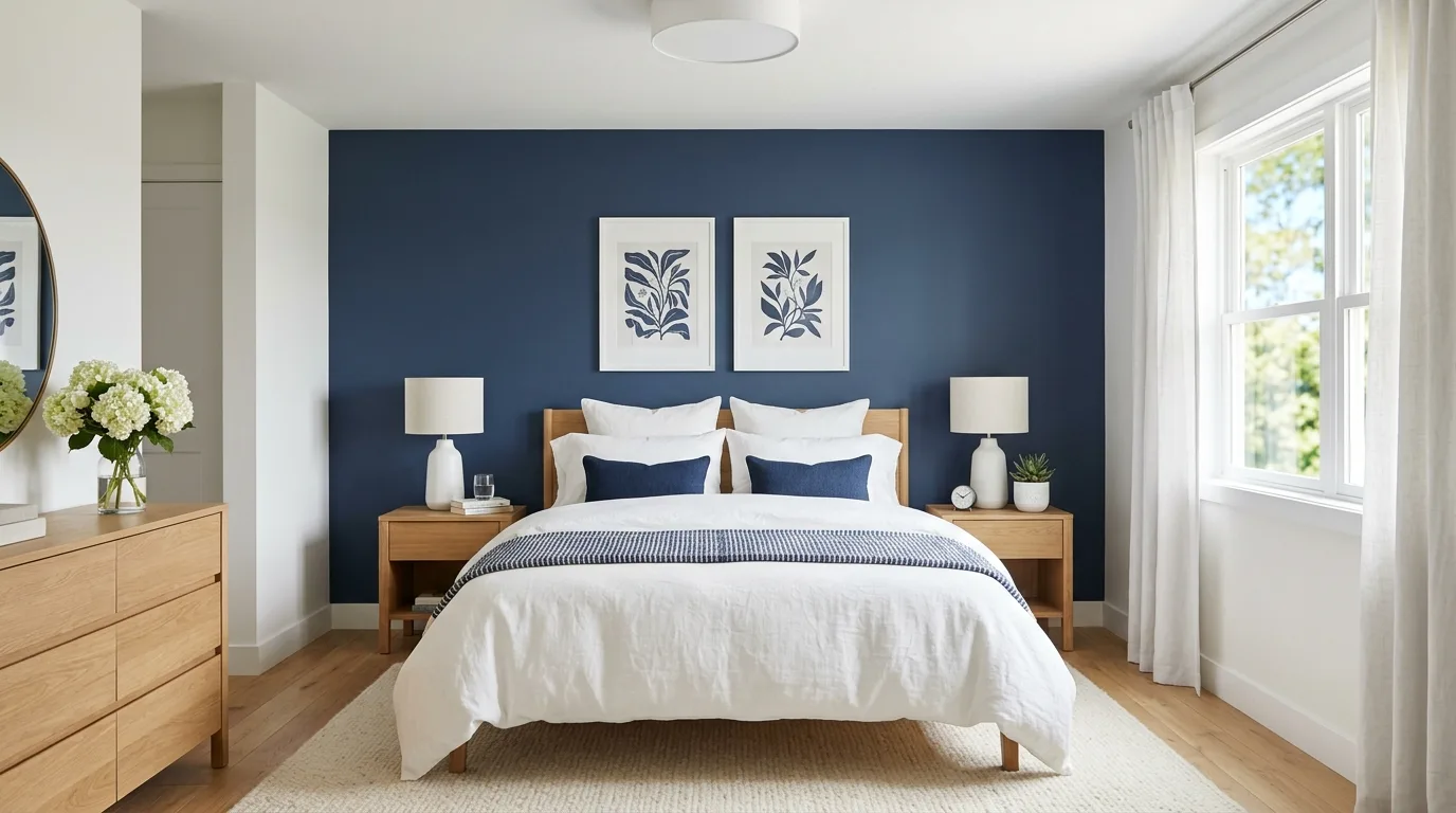 14 Crisp Blue and White Bedroom Ideas for a Fresh and Serene Retreat hero image