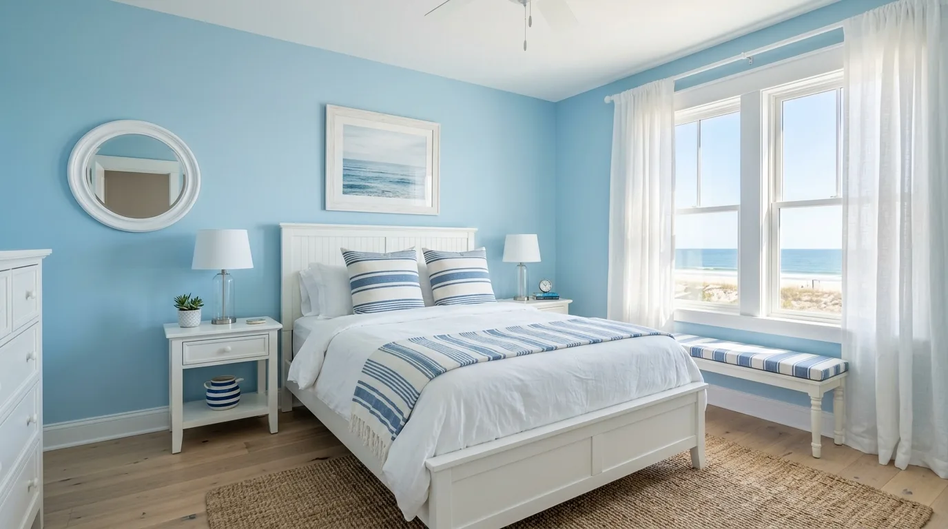 14 Crisp Blue and White Bedroom Ideas for a Fresh and Serene Retreat inspiration image 2