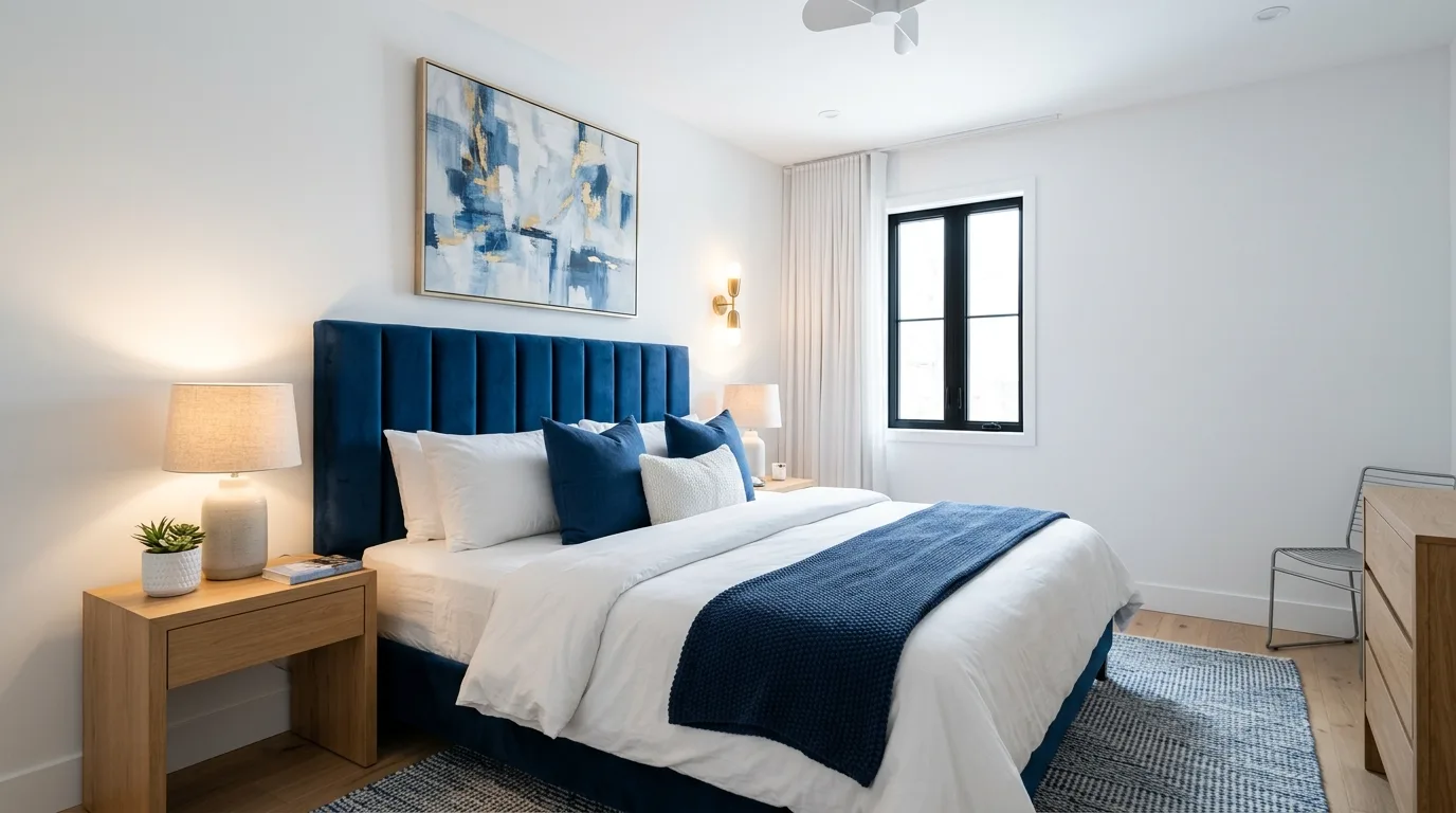 14 Crisp Blue and White Bedroom Ideas for a Fresh and Serene Retreat inspiration image 3