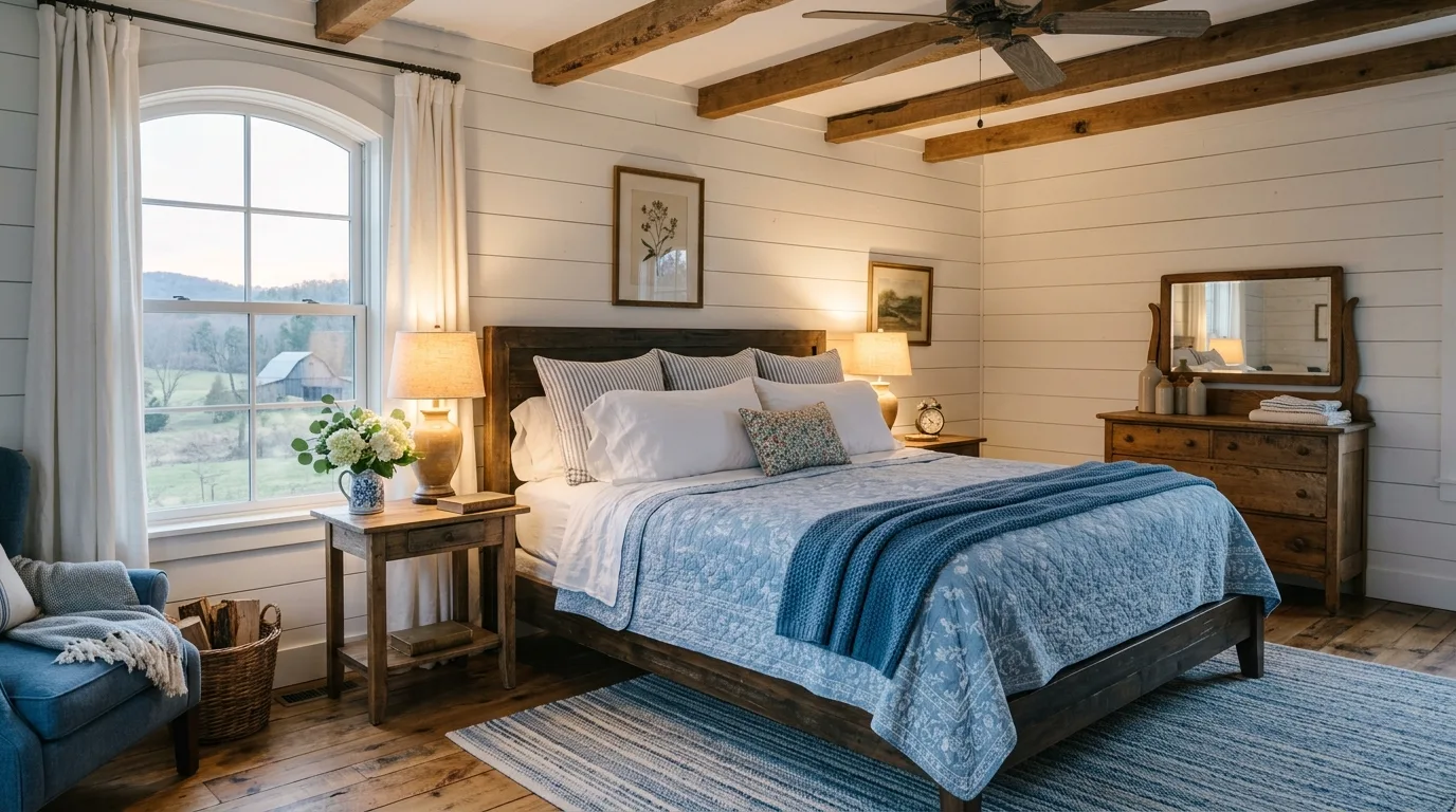 14 Crisp Blue and White Bedroom Ideas for a Fresh and Serene Retreat inspiration image 7