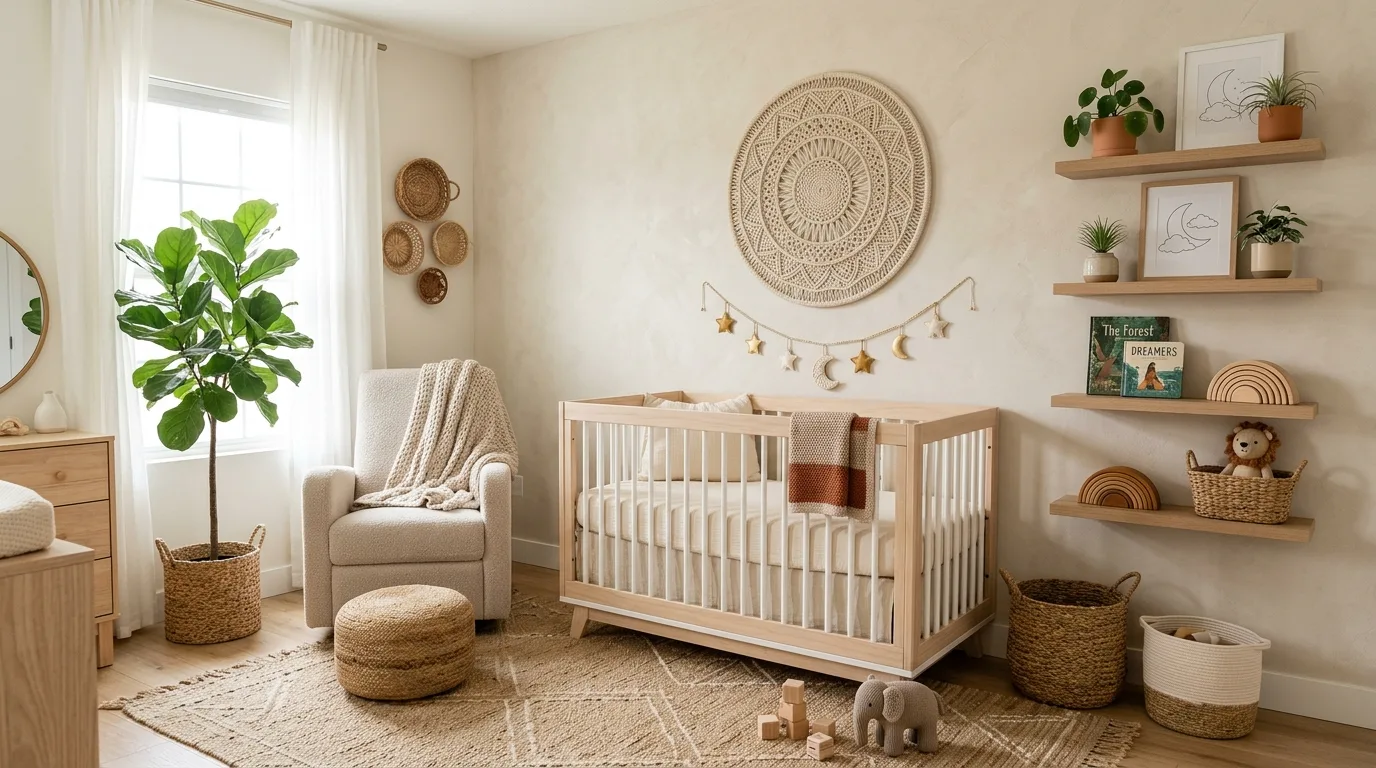 14 Dreamy Boho Nursery Ideas for a Free-Spirited and Cozy Baby Room inspiration image 11