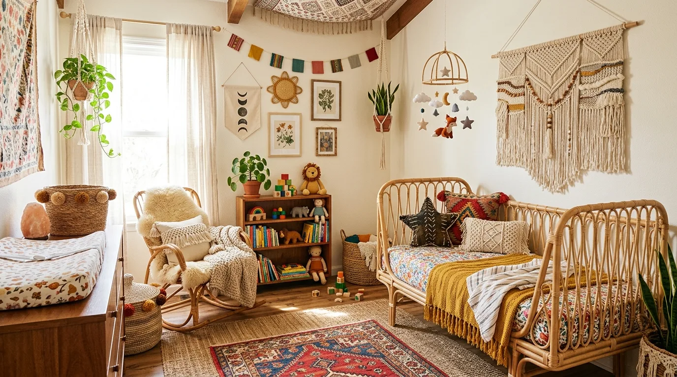 14 Dreamy Boho Nursery Ideas for a Free-Spirited and Cozy Baby Room inspiration image 14