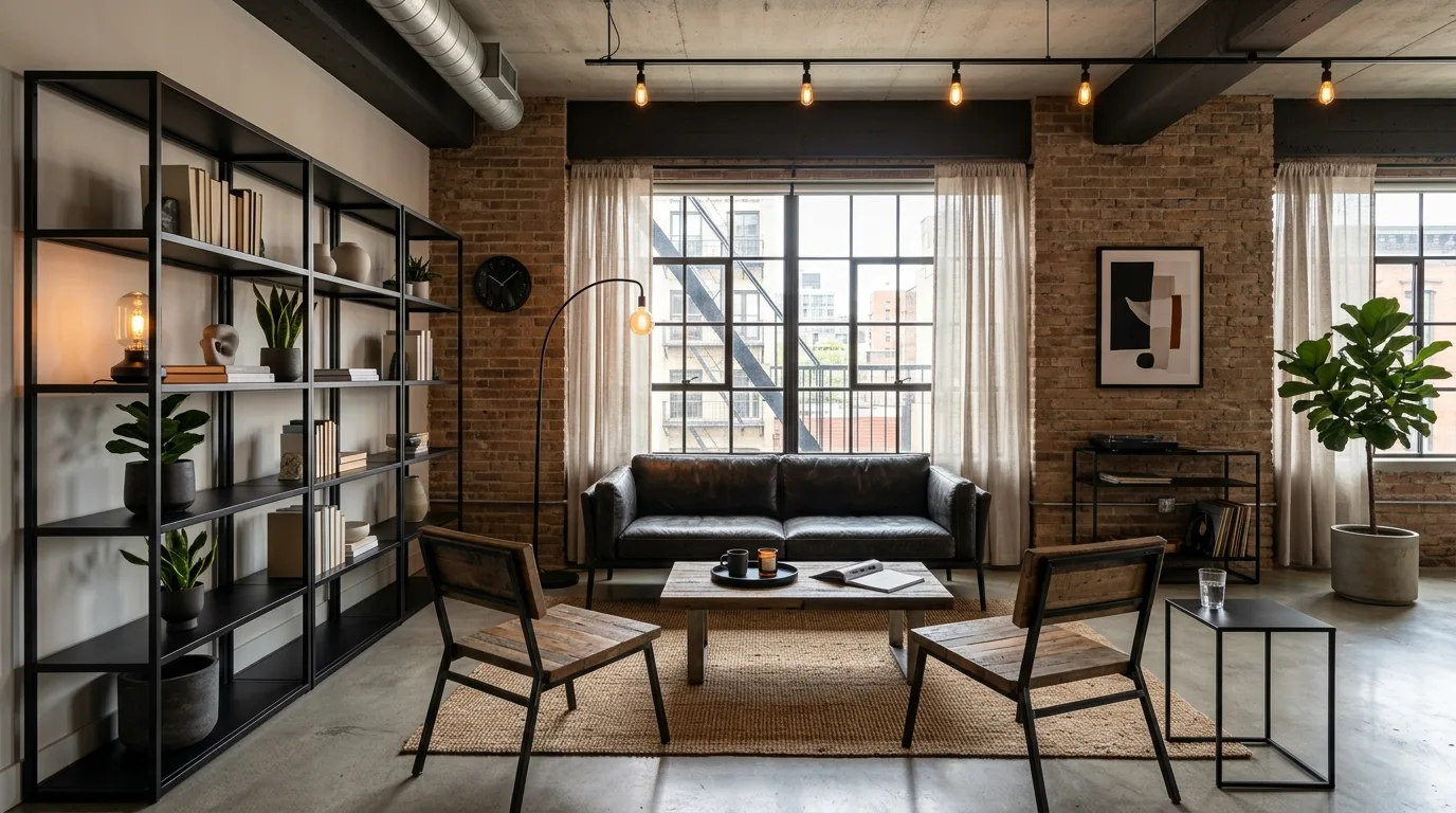 13 Edgy Industrial Living Room Ideas for an Urban Loft Vibe inspiration image 3