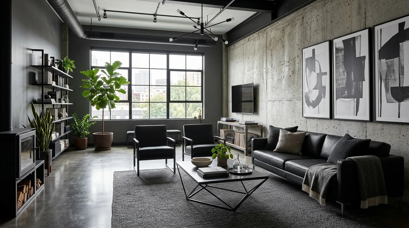 13 Edgy Industrial Living Room Ideas for an Urban Loft Vibe inspiration image 12