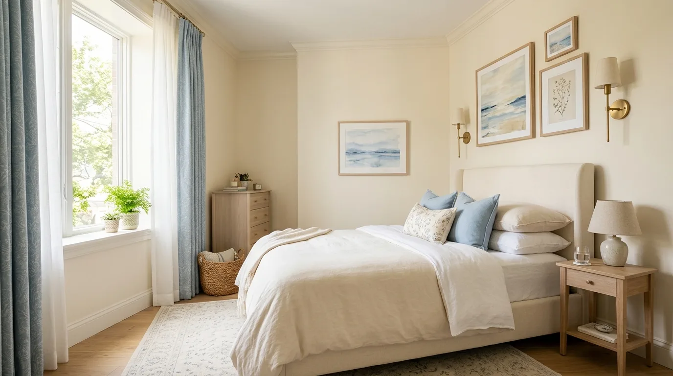 12 Elegant Blue and Cream Bedroom Ideas for a Serene Sleep Space inspiration image 9