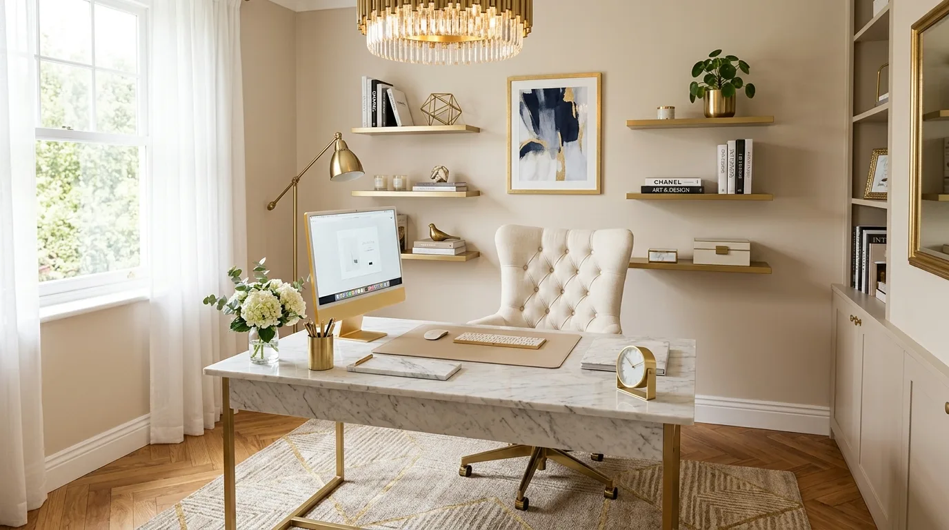 13 Elegant Chic Home Office Ideas for a Sophisticated Workspace hero image