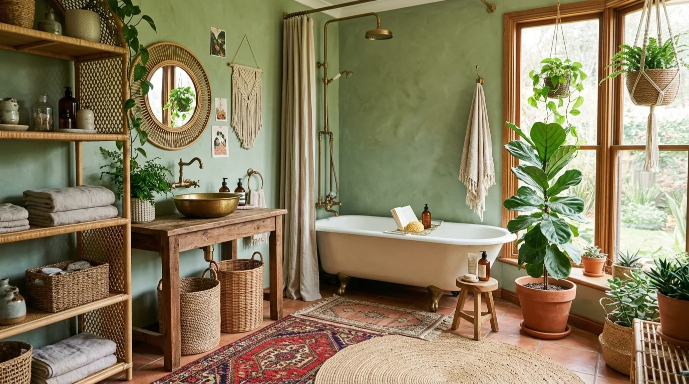 15 Free-Spirited Boho Bathroom Ideas for an Eclectic and Relaxing Space inspiration image 3