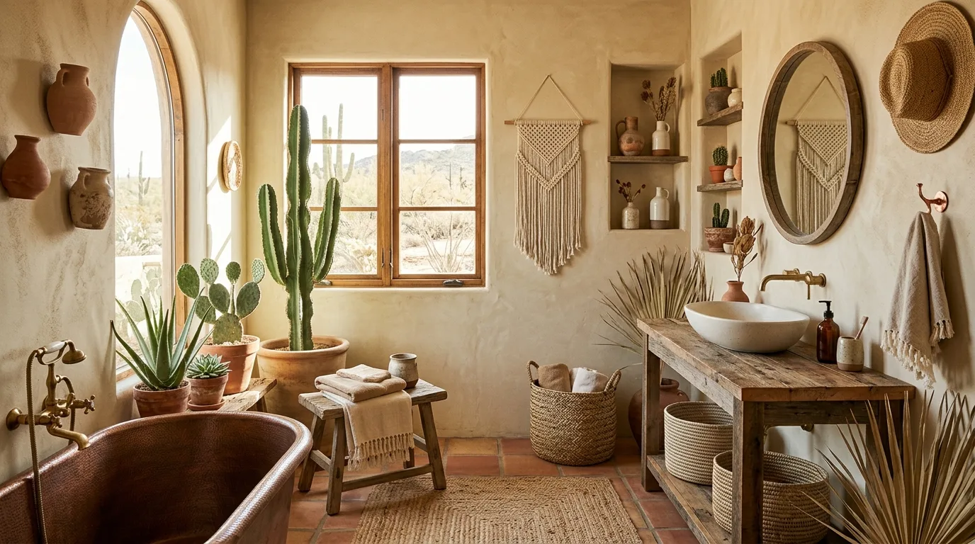 15 Free-Spirited Boho Bathroom Ideas for an Eclectic and Relaxing Space inspiration image 5