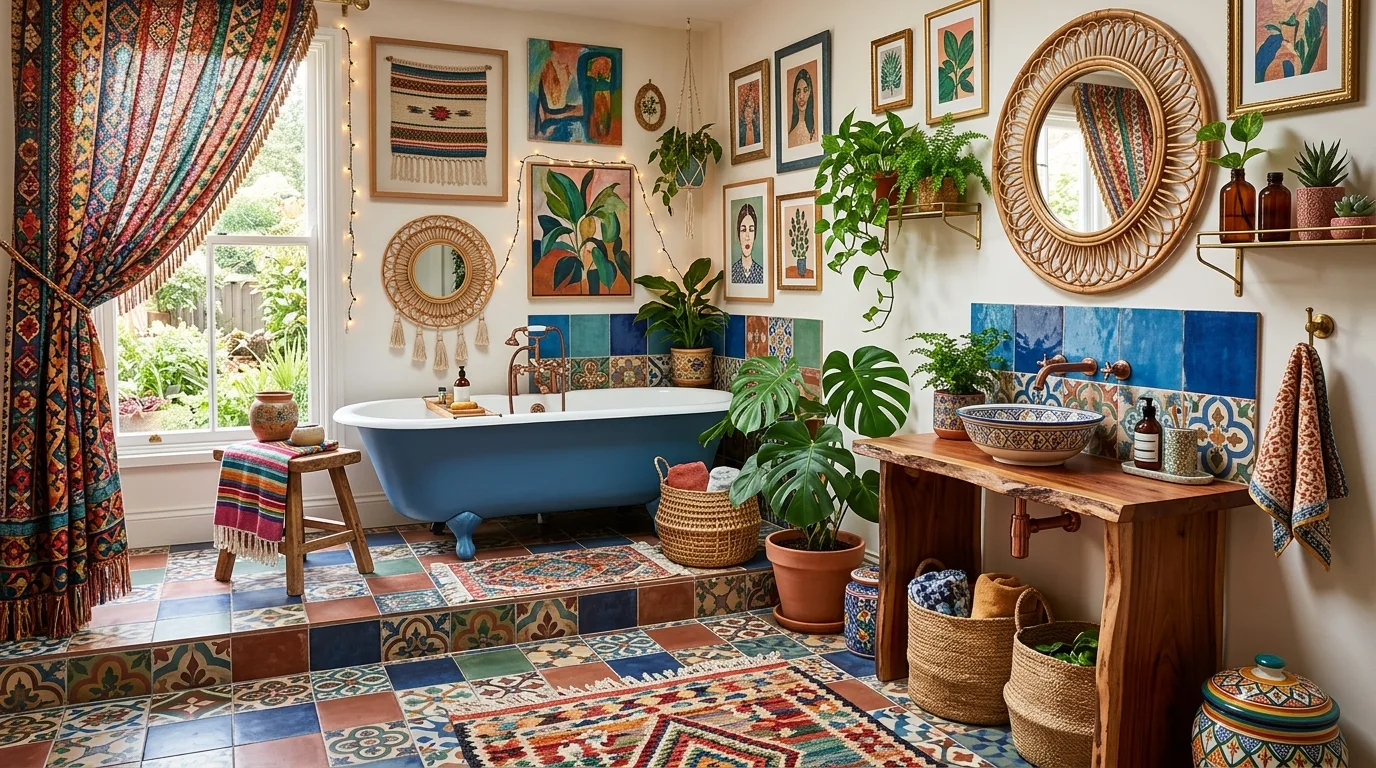15 Free-Spirited Boho Bathroom Ideas for an Eclectic and Relaxing Space inspiration image 8