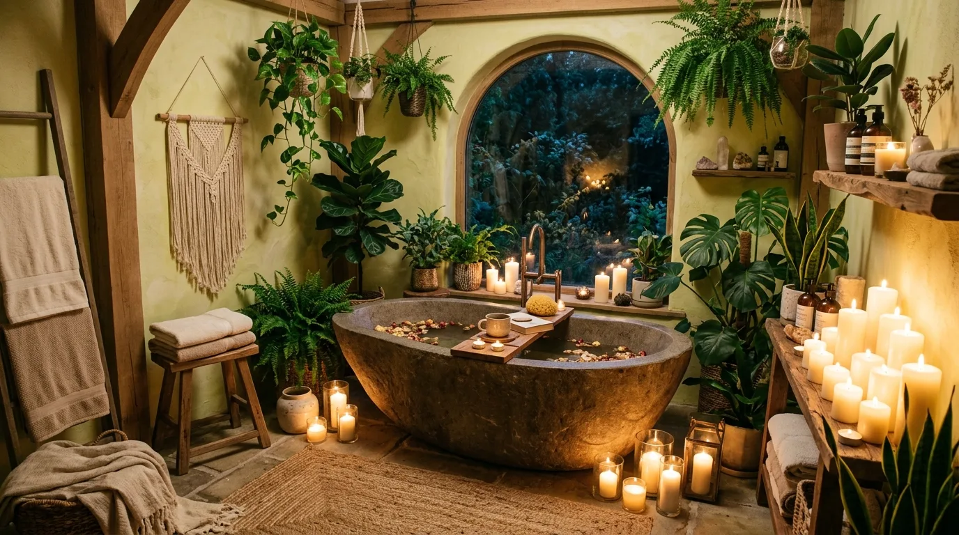 15 Free-Spirited Boho Bathroom Ideas for an Eclectic and Relaxing Space inspiration image 15