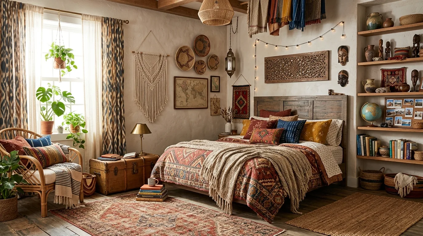 15 Free-Spirited Boho Bedroom Ideas for an Eclectic Cozy Retreat inspiration image 13