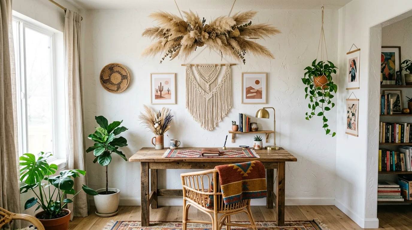 15 Free-Spirited Boho Home Office Ideas for a Creative and Cozy Workspace inspiration image 2