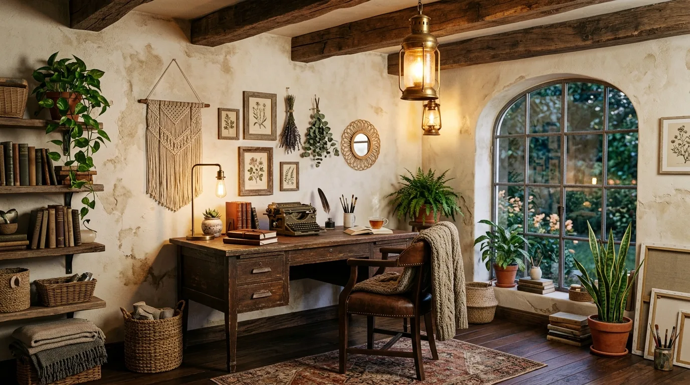 15 Free-Spirited Boho Home Office Ideas for a Creative and Cozy Workspace inspiration image 7