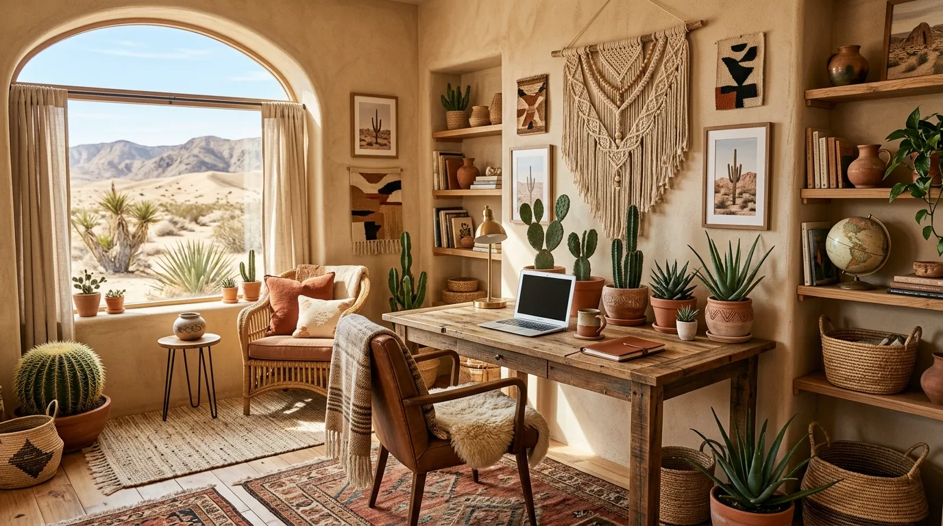 15 Free-Spirited Boho Home Office Ideas for a Creative and Cozy Workspace inspiration image 10