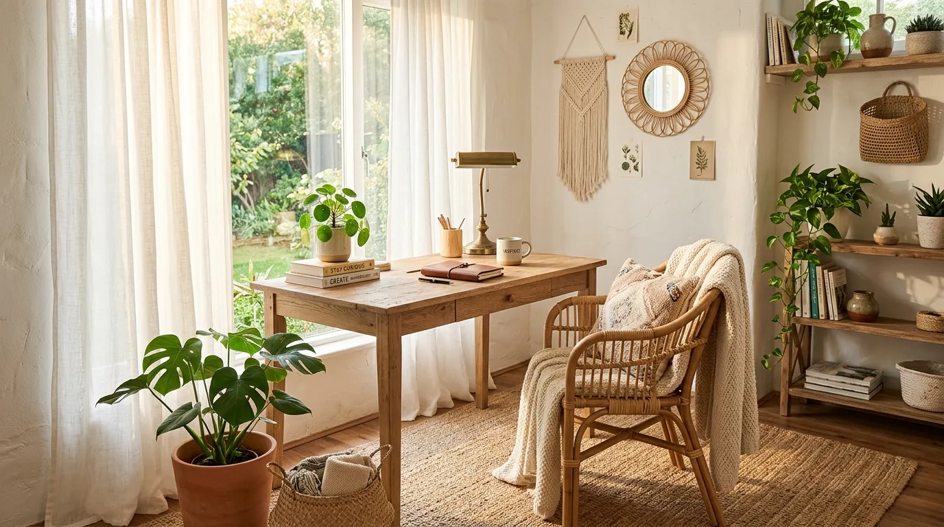 15 Free-Spirited Boho Home Office Ideas for a Creative and Cozy Workspace inspiration image 12