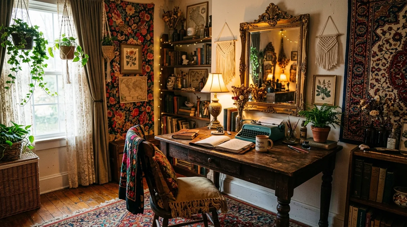 15 Free-Spirited Boho Home Office Ideas for a Creative and Cozy Workspace inspiration image 13
